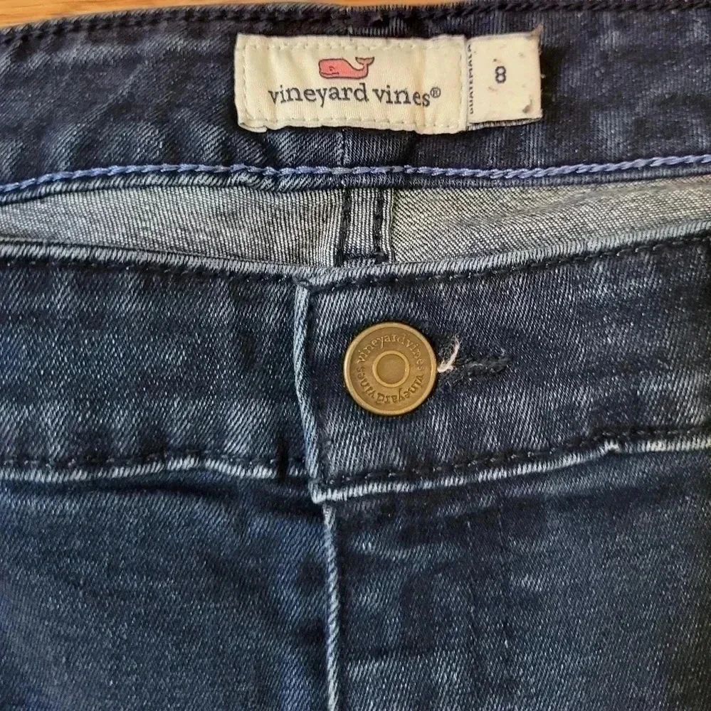 Vineyard Vine Dark Blue Denim Skinny Ankle Jeans(8)